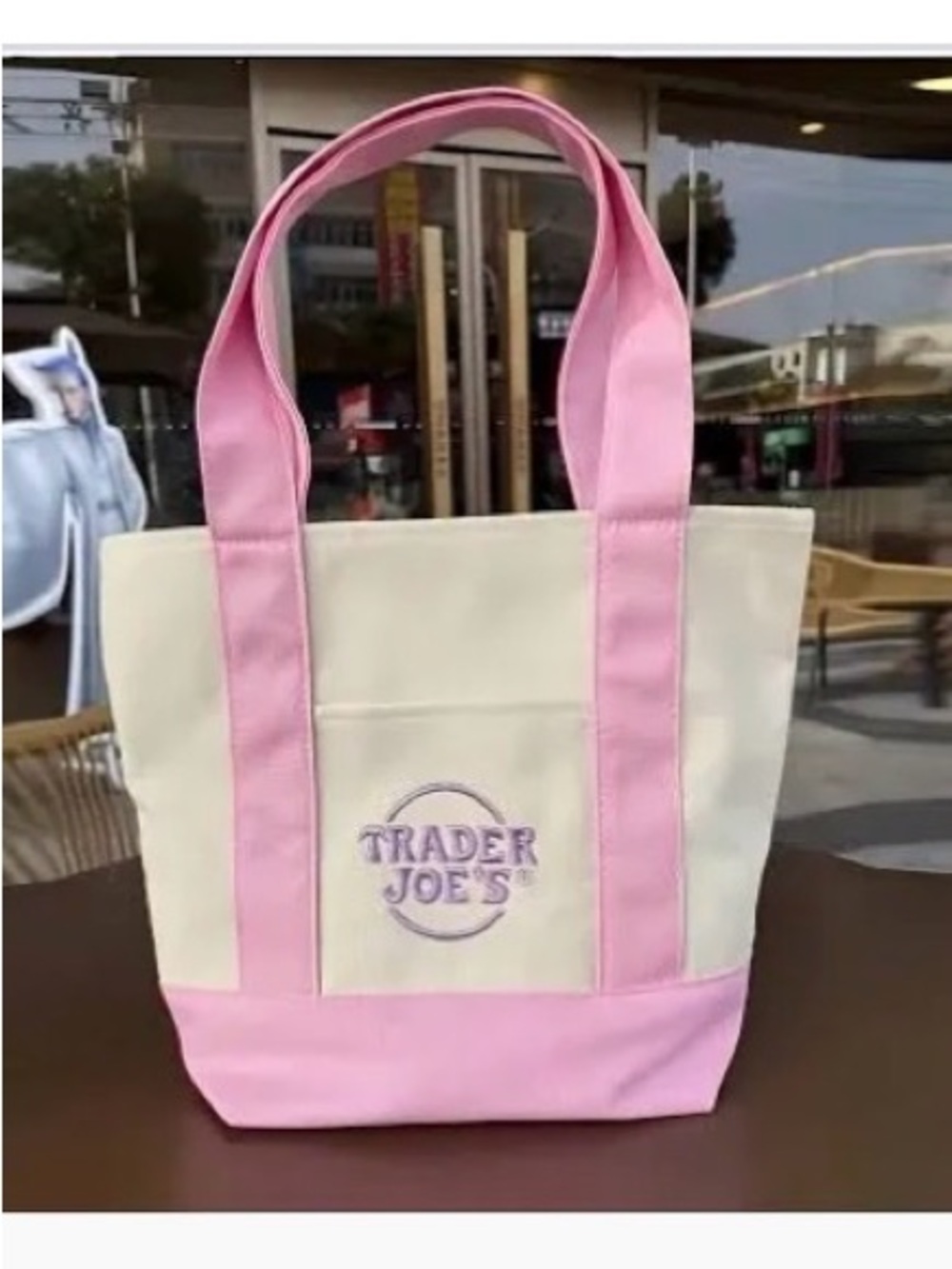 Very cute pink mini tote Trader Joe’s
